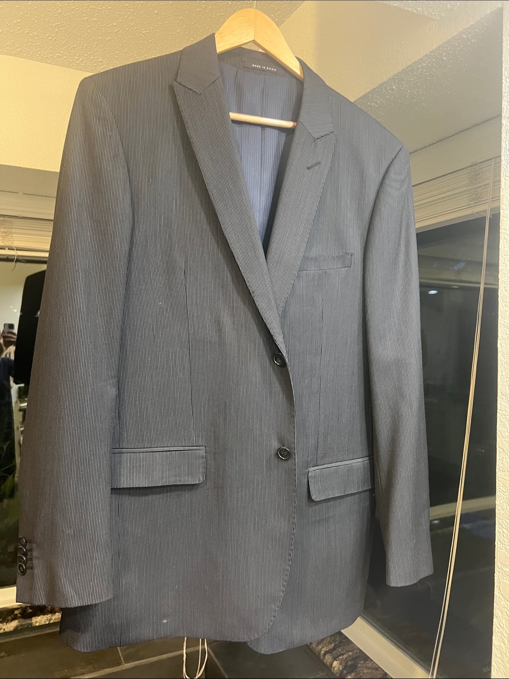 Part 81 Suit Set Two-Button Pinstripe Blazer and Pants - Gray and Navy